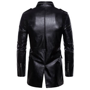 Chaqueta de piel de oveja con cuello levantado de longitud media de estilo sofisticado Premium para hombre, chaqueta con calefacción para motocicleta al aire libre para invierno - Product Image 2