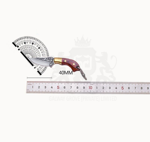 Porte-clés de couteau de poche compact en acier fourreau en cuir lame pliante bricolage pour voyage usage extérieur OEM personnalisable - Product Image 6