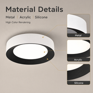 Modern Dimmable Round Led Ceiling <b>Light</b> With Acrylic Iron Tri Color Surface Mount For Bedroom Living Room Home <b>Decor</b> - Product Image 4