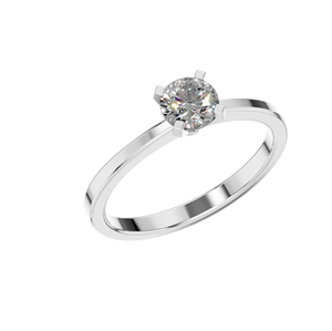 Bague de charme en argent sterling 925 avec diamant moissanite pour femme, sur mesure, couleur D VVS, 0,40 carat, taille brillant, plaqué rhodium, sertie à griffes - Product Image 1