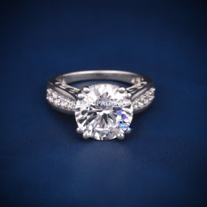 Venta caliente moda exquisita joyería fina de lujo 4Ct diamante VVS1 moissanita con anillo de diamante de oro de 14K - Product Image 1