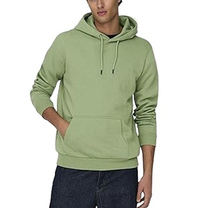 Sweat à capuche pour hommes OEM 100% coton manches régulières imprimé sur mesure de qualité supérieure pull à poches kangourou couleur unie marque privée sweat à capuche - Product Image 1