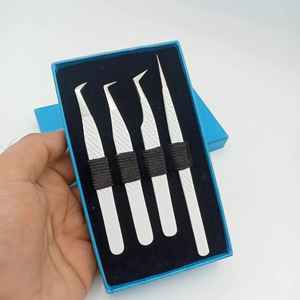 Pinzas con Puntas de Fibra Personalizadas, Pinzas Profesionales para Extensión de Pestañas de Volumen, Acero Inoxidable de 90 Grados, Sevmek Quirúrgico, Longitud de 10 mm - Product Image 6