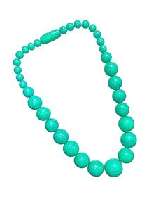 Collar de plata de estilo clásico para mujer con cuentas de resina Cadena de eslabones de calidad con perlas de ágata Fiestas de boda - Product Image 3