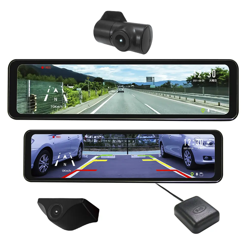 High Resolution Touch Screen Camera Rear View Mirror Driving Video Recorder