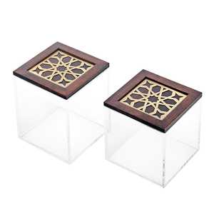Premium Handmade Acrylic Keepsake Box with Mother of Pearl Inlay Lid Perfect for Arabic Wedding Party and Festive Gift Packaging - Product Image 4