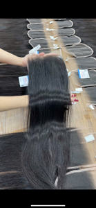 Hot New 100% Vierge Vietnamien Remy Extensions de Cheveux Humains Vague Naturelle Dentelle Fermeture avec Machine Double Trame - Product Image 4