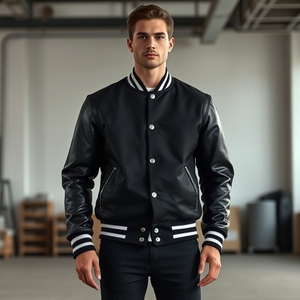 Veste universitaire violette personnalisée avec manches en cuir vierge, conception OEM pour femmes, manches en cuir, commande en gros, fabriquée au Pakistan - Product Image 4