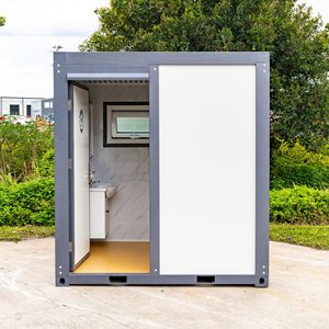Cabine de toilette portable en acier avec évier et fenêtre, design moderne, installation facile pour usage extérieur dans les appartements et les immeubles de bureaux - Product Image 6