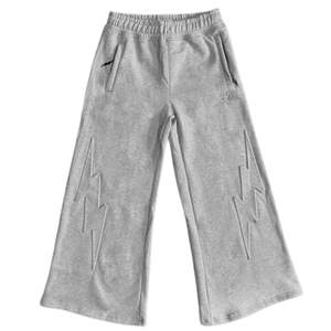 กางเกงวอร์มทรงขาบานสีเทาแบบยูนิเซ็กซ์ ผ้าฝ้าย ทรงจ็อกเกอร์ เอวยางยืด สไตล์ลำลอง ใส่สบาย ทรงหลวม สไตล์สตรีท - Product Image 1