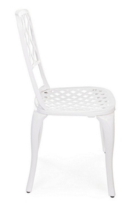 Chaise de salle à manger style vintage en aluminium moulé, meubles d'intérieur de maison bon marché, finition blanche pour salon et chambre à coucher - Product Image 3