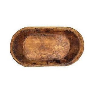 Cuenco de Madera Rústico Tallado a Mano - Cuenco de Pan Ovalado Grande de Estilo Antiguo para Decoración del Hogar de Estilo Rústico - Product Image 1