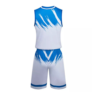 Nouveau jeu de sports de plein air imprimé de conception jouant au basket-ball ensemble de maillots uniformes avec short à la taille à cordon haut pour adultes - Product Image 4