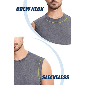 Camiseta sin mangas de gimnasio de alta calidad para hombres y mujeres, ropa sin mangas con cuello redondo para correr, a granel - Product Image 5
