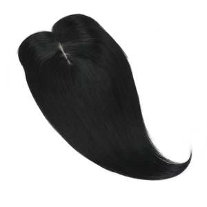 ท็อปเปอร์ผมแท้แบบไหมผสมเรมี่ พร้อมหน้าม้า สีดำสนิท # 1 โมโนเบสสำหรับผู้หญิง - Product Image 3
