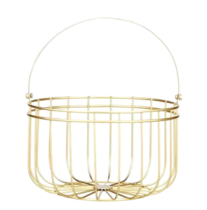 Design nordique Premium comptoir aliments panier affichage doré fini ensemble de 2 paniers de rangement décoratifs tendance fournitures en vrac - Product Image 3
