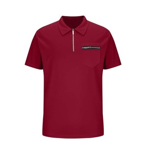 Men's Plus Size Solid Color Knitted Short Sleeve Polo <b>Shirt</b> With Zipper <b>Collar</b> And Front Pocket Casual Style - Product Image 6