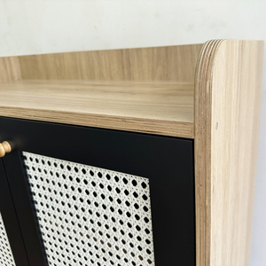 KG68058 Zapatero Minimalista Convertible y Extensible de Madera Contrachapada con Base de Hierro y Puerta de Malla para Uso Doméstico - Product Image 6