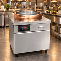Marmite à induction commerciale en acier inoxydable, style vitrine, pour restaurant et buffet