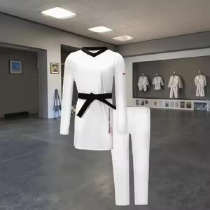 2025 dernière combinaison de compétition de Taekwondo à séchage rapide Fairway Stretch unisexe uniforme combattant de Combat moulant pour le karaté - Product Image 1