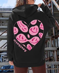 Vente en gros de services OEM Top à capuche en coton à manches longues pour femmes Nouvelle arrivée Couleur unie Vêtements de mode Top à capuche pour femmes - Product Image 4