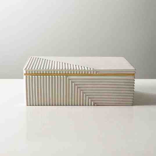 Luxury Bone Inlay Wooden Storage Box with Unique Flower and Chevron Patterns Million of Art Series