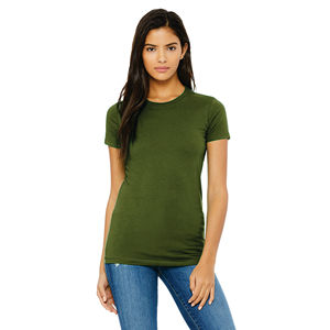 T-Shirt Slim pour femmes, 100% Airlume, en coton peigné avec anneau, 32 simple, 4.2 oz Olive - Product Image 1