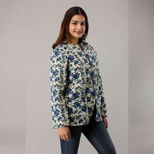 Chaqueta de algodón acolchada azul claro Ropa regional - Product Image 6