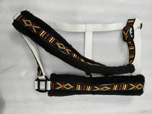 Adeefa Enterprises Soft Padded Horse Halter with Black Fleece Lining Adjustable Nylon Headcollar for Horses. - Product Image 2