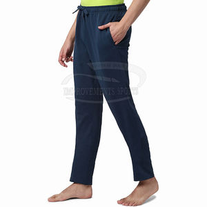 กางเกงกีฬาลำลองเอวสูงเข้ารูปสำหรับผู้ชายเอวสูงผ้าคอตตอนยืดผ้าโพลีเอสเตอร์น้ำหนักเบาดีไซน์เรียบตามสั่ง - Product Image 5