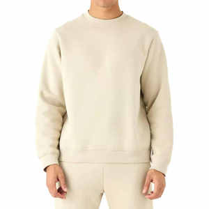 Ensemble de survêtement décontracté pour homme, col rond, uni, noir, deux pièces, léger, en polyester et coton, molleton, survêtement, fournisseur en gros OEM - Product Image 2