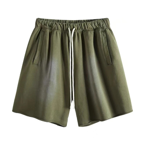 Unisex Custom Terry Cotton Workout <b>Shorts</b> Summer Active Wear Quick Dry Comfort <b>Elastic</b> <b>Waistband</b> Vintage Acid Washed Design <b>Men</b> - Product Image 3