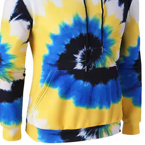 Personalizado Tallas grandes Ropa de invierno Bordado Basics Algodón Mezclado Tie-Dye Sudaderas con capucha Manga larga Fleece Casual Sudaderas - Product Image 4