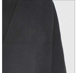 Moda cuello alto peso pesado de gran tamaño Color negro Sudadera con capucha logotipo bordado personalizado Streetwear Regular Fit sólido - Product Image 3