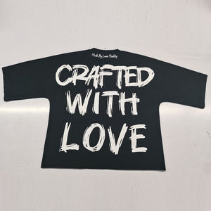 T-shirt surdimensionné en coton 250 g/m² coupe courte et carrée, impression DTG, épaules tombantes, fabrication sur mesure - Product Image 2