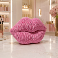 Statues en résine de lèvres à pois roses pour fille mignonne, décoration douce pour salon de beauté, décorations de bureau, cadeau de Saint-Valentin