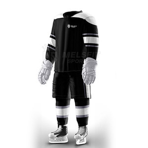 Personalizable Cómodo Transpirable Secado rápido Hombres Adultos Uniforme de hockey sobre hielo 100% Poliéster Conjunto Estilo Disponible en tamaños personalizados - Product Image 4