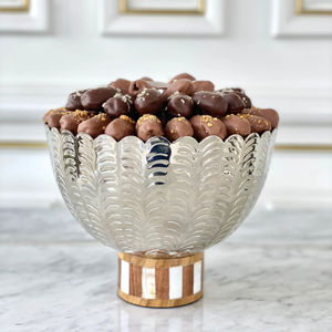 Diseño clásico Decoración de mesa Fechas Dulces Tazón para servir chocolate Juego de 3 Tazón para servir chocolate de metal con forma personalizada - Product Image 4