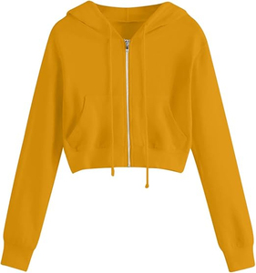 Sudadera con Capucha Corta para Mujer, Estilo Deportivo, Otoño Invierno, Top Corto con Capucha - Product Image 4