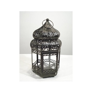 Black Design Metal and Glass <b>Candle</b> Lantern - Product Image 4