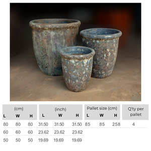 Acabado de alta calidad esmaltado hecho a mano cerámica ligera arcilla antigua maceta grande al aire libre personalizar color hecho Vietnam - Product Image 2