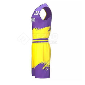 Conjuntos de Uniformes de Baloncesto Transpirables de Alta Calidad en Color Personalizado para Hombres Adultos, 100% Poliéster, Sin Mangas, Servicio OEM - Product Image 6