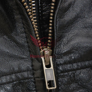 Manteau en cuir véritable noir pour homme avec col en fourrure, veste en cuir de vachette à double fermeture éclair, poches personnalisées, classique, chaud pour l'hiver, nouvelle arrivée - Product Image 4