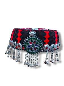 Clip à cheveux traditionnel afghan tribal vintage fait à la main en tissu ethnique pashtun avec fleurs - Product Image 3