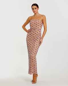 Robe de bal trapèze, robe de soirée perlée faite à la main avec technique de broderie, en tulle, motif uni pour les fêtes - Product Image 5