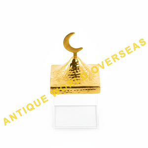 Lujo Premium martillado plata oro Ramadán Eid decoración regalo portátil cuadrado caramelo tarro reutilizable Durable Metal acrílico mejor - Product Image 2