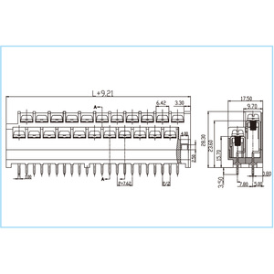 Card Edge Connector Edgeboard Connector PCB <b>Mount</b> Terminal <b>Block</b> 6651290-1 1P 1-core - Product Image 3