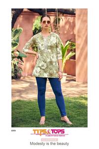Las mujeres usan Kurtis cortos de rayón pesado con fabricación india y precio al por mayor Ropa tradicional y parte superior - Product Image 4