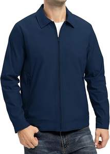 Vestes légères pour hommes Blousons bombardiers légers Coupe-vent de golf à col avec poches zippées - Product Image 5