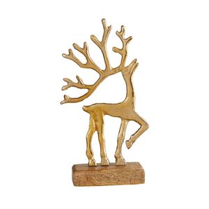 Reno de metal al por mayor en base de madera decoración de Navidad hecha en la India para fiesta en casa decoración colgante Año Nuevo Fiesta de Navidad 2023 - Product Image 3